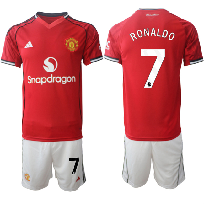 Men's Manchester United #7 Ranoldo 2025/26 Red Home Soccer Jersey Suit